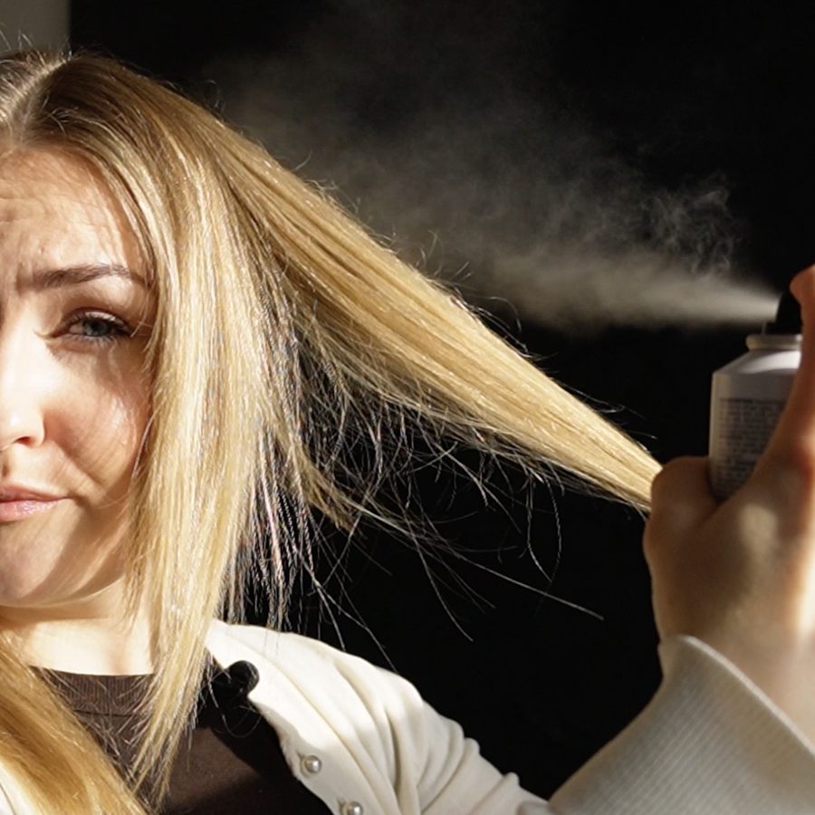 Spray før varmestyling